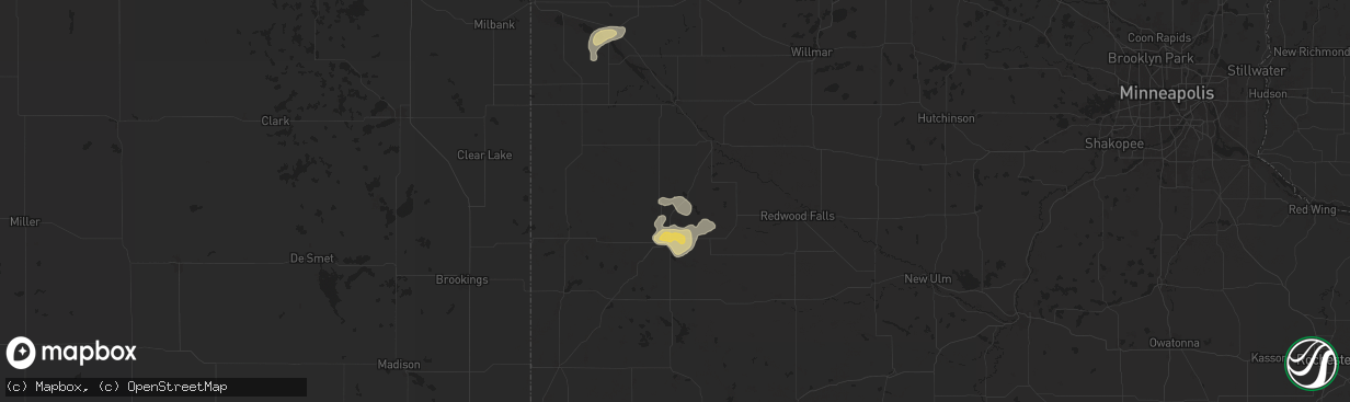 Hail map in Cottonwood, MN on September 9, 2025