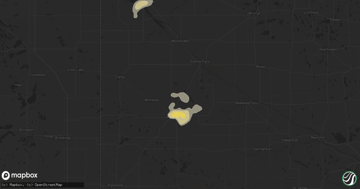 Hail map in Cottonwood, MN on September 9, 2025