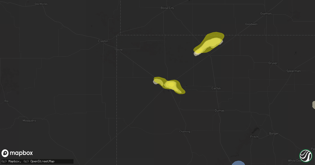 Hail map in Dalhart, TX on September 9, 2025
