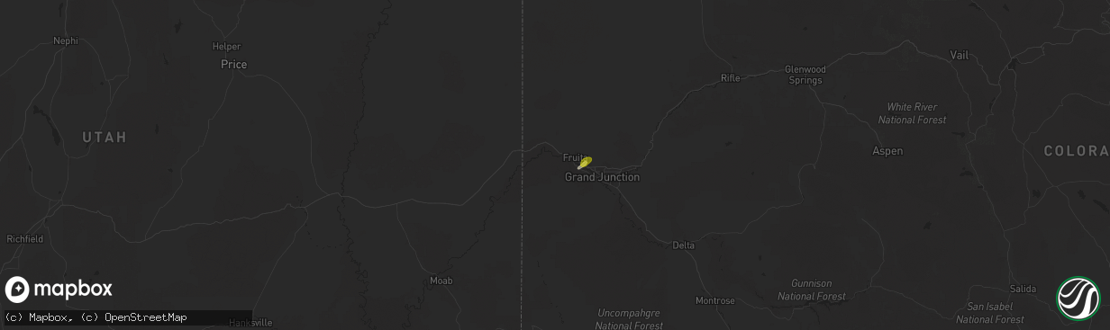 Hail map in Fruita, CO on September 9, 2025