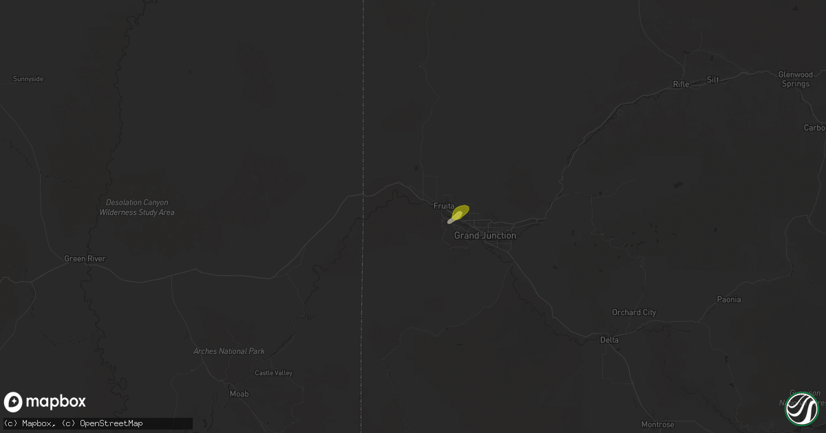 Hail map in Fruita, CO on September 9, 2025