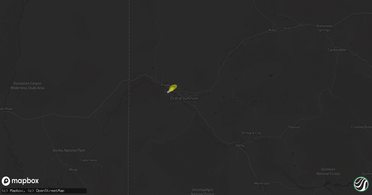 Hail map in Grand Junction, CO on September 9, 2025