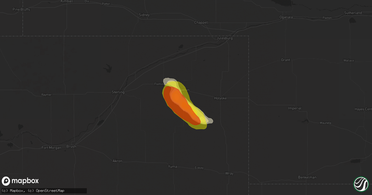 Hail map in Haxtun, CO on September 9, 2025