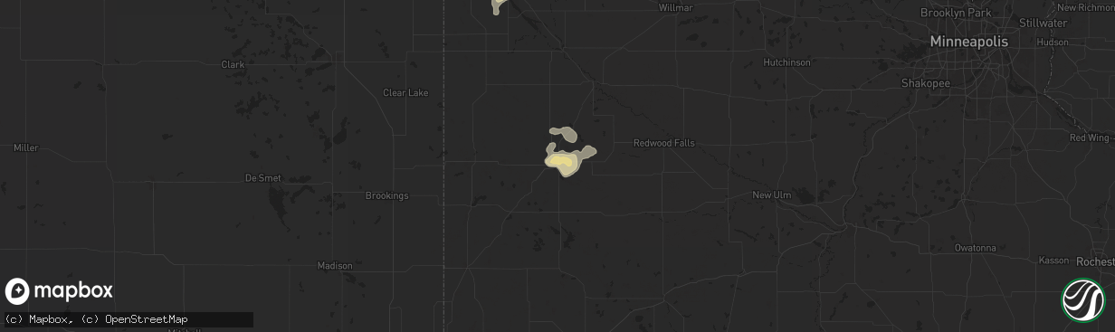 Hail map in Marshall, MN on September 9, 2025