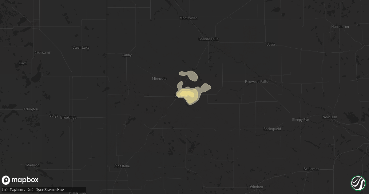Hail map in Marshall, MN on September 9, 2025