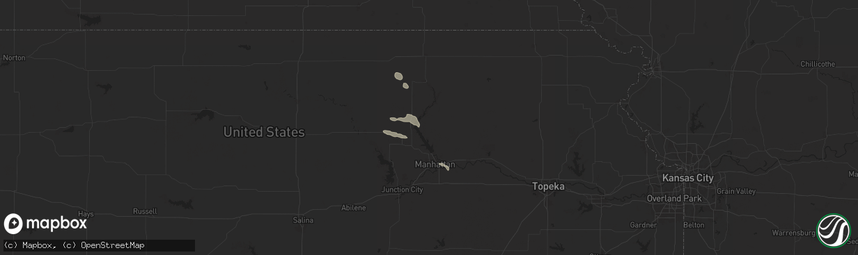 Hail map in Olsburg, KS on September 9, 2025