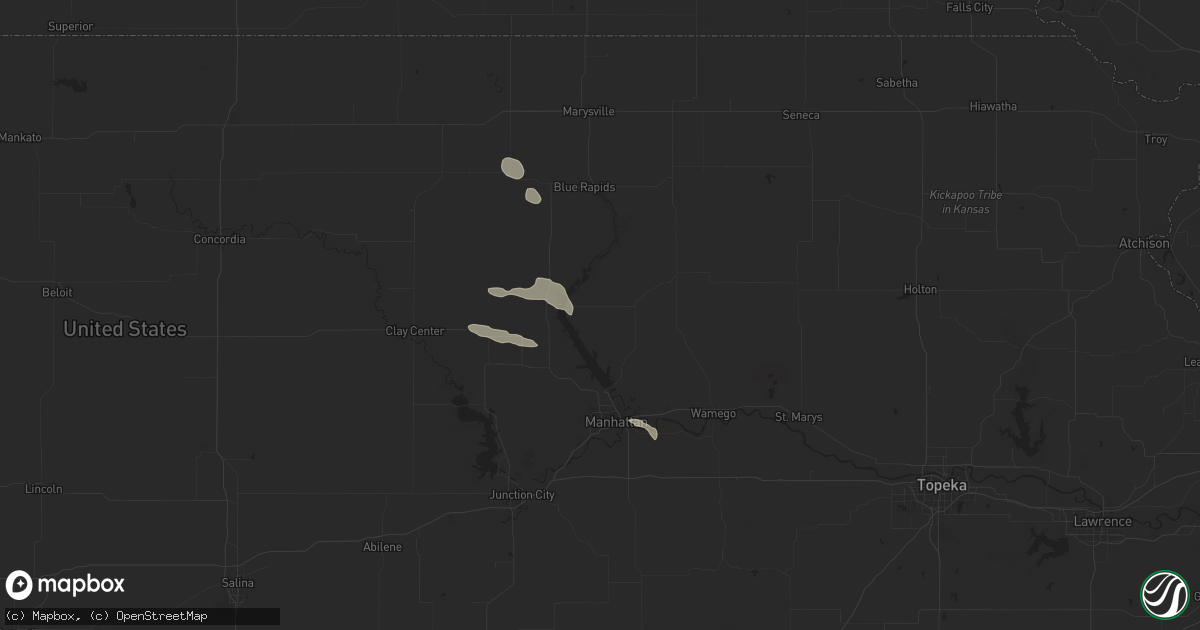 Hail map in Olsburg, KS on September 9, 2025