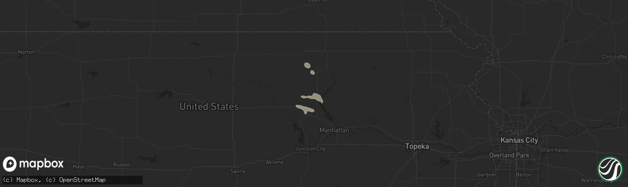 Hail map in Randolph, KS on September 9, 2025