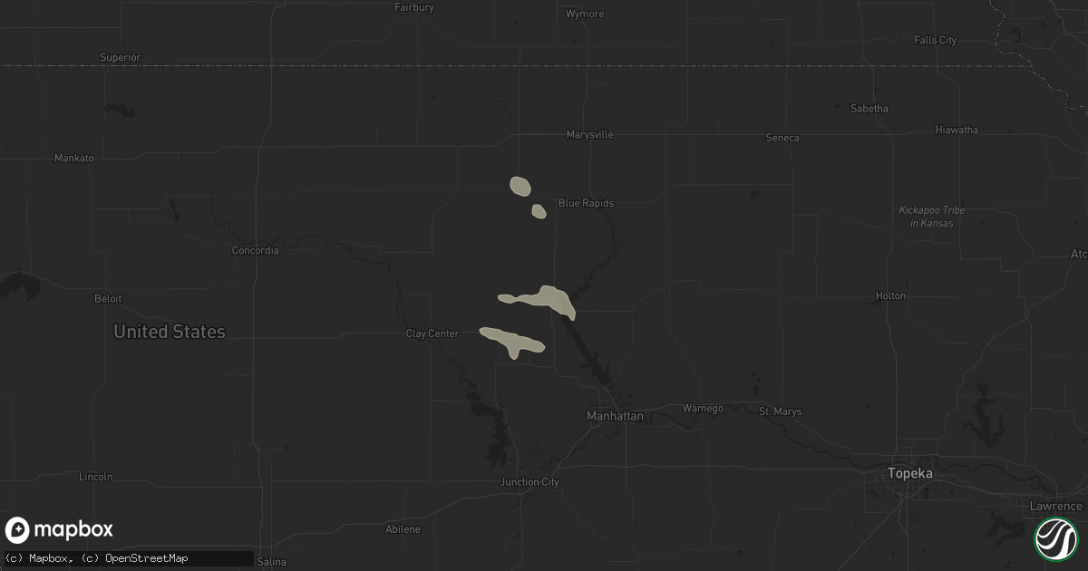 Hail map in Randolph, KS on September 9, 2025
