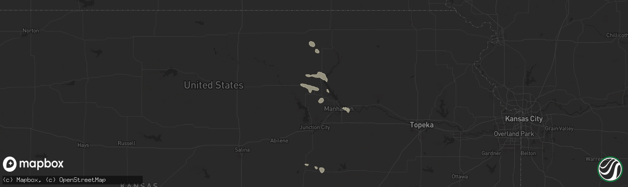 Hail map in Riley, KS on September 9, 2025