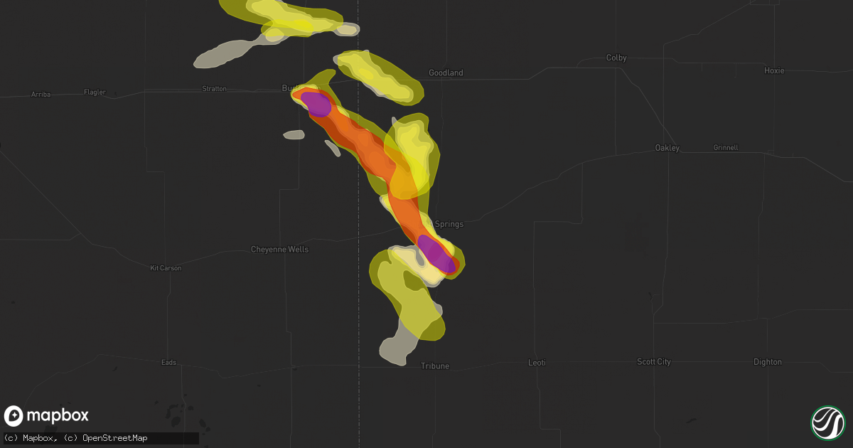 Hail map in Sharon Springs, KS on September 9, 2025