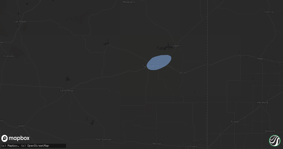 Hail map in Tucumcari, NM on September 9, 2025