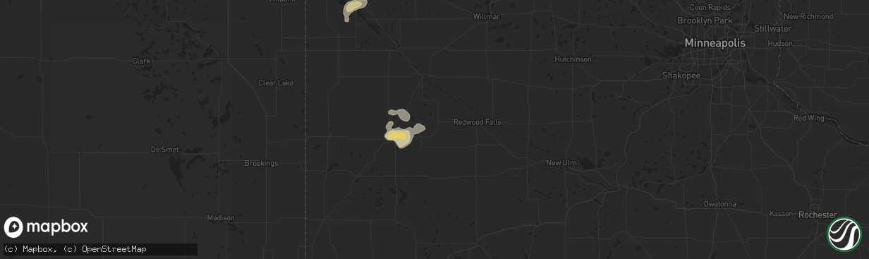 Hail map in Vesta, MN on September 9, 2025