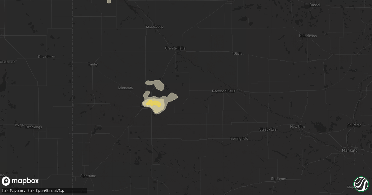 Hail map in Vesta, MN on September 9, 2025