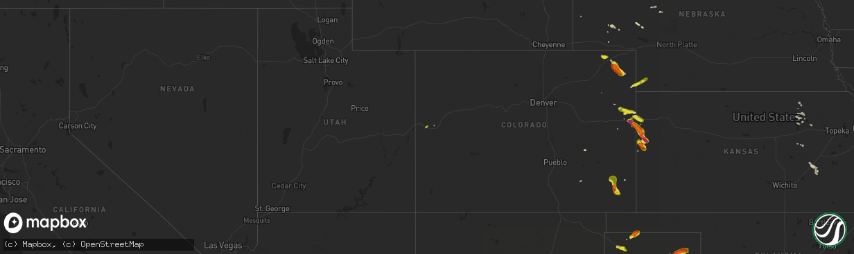 Hail map on September 9, 2025