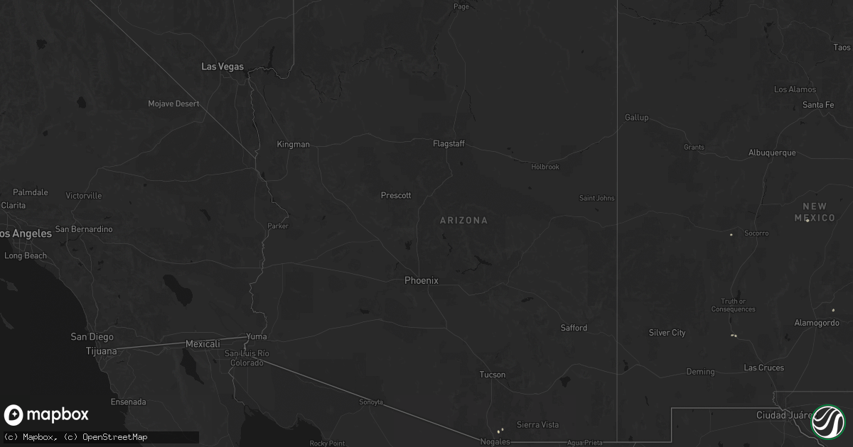 Hail map in Arizona on September 9, 2026