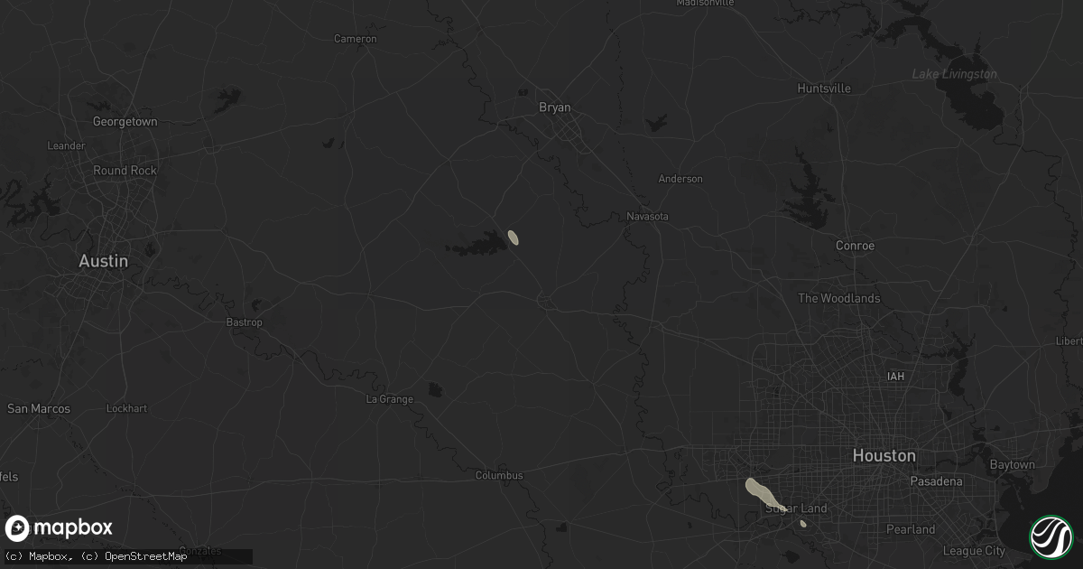 Hail map in Brenham, TX on September 9, 2026