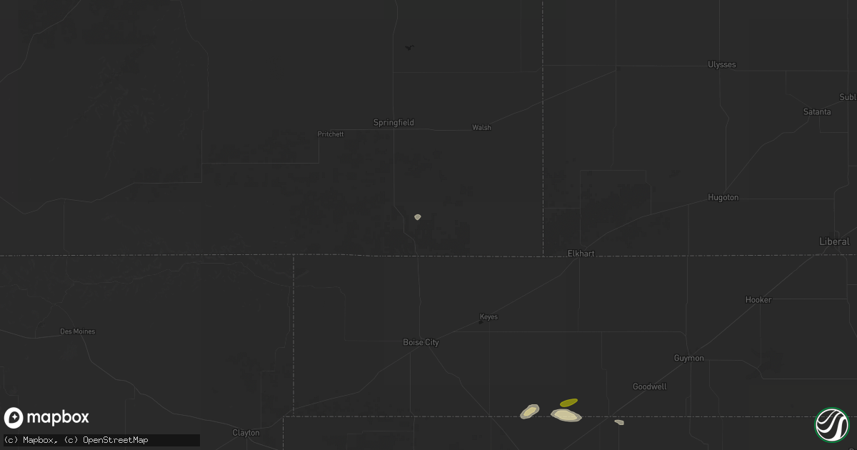 Hail map in Campo, CO on September 9, 2026