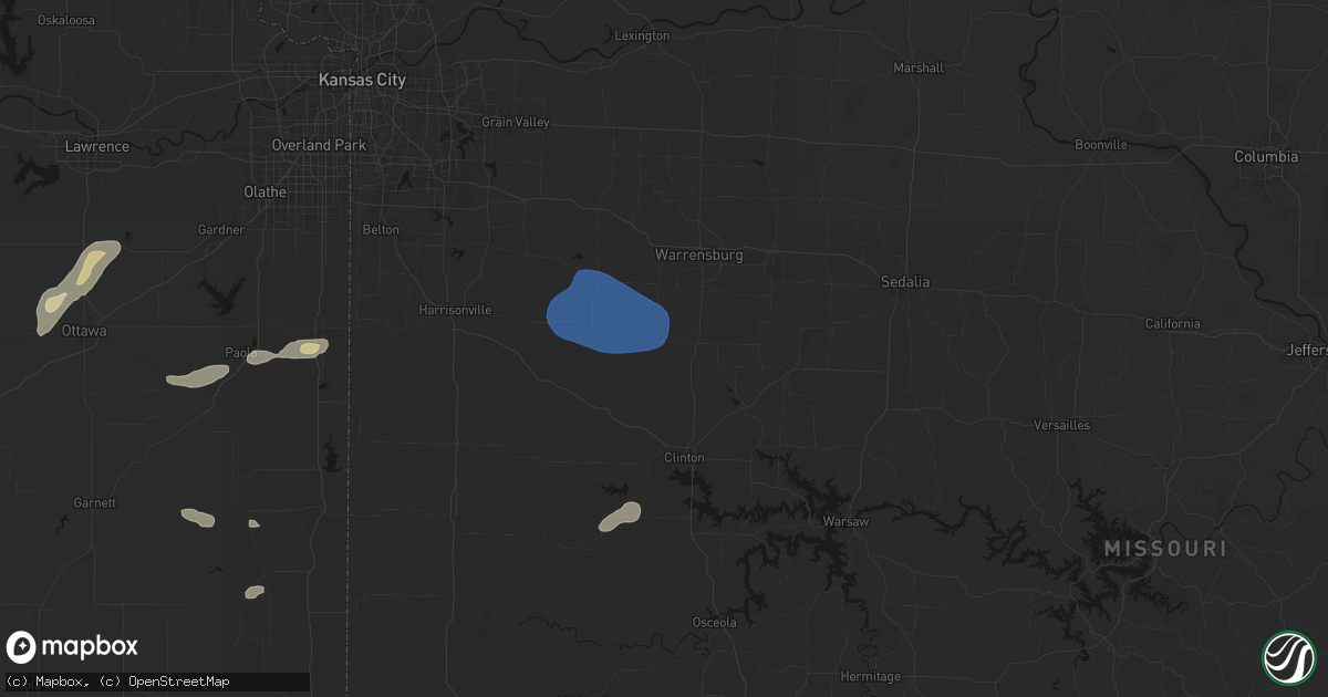 Hail map in Chilhowee, MO on September 9, 2026