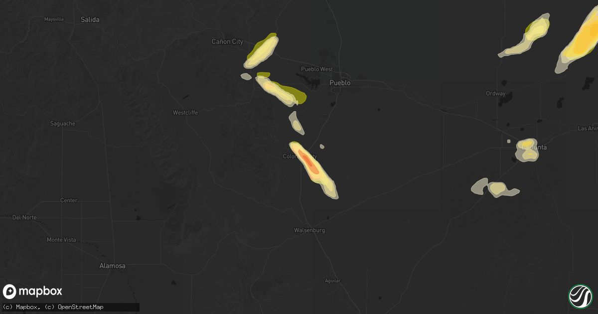 Hail map in Colorado City, CO on September 9, 2026