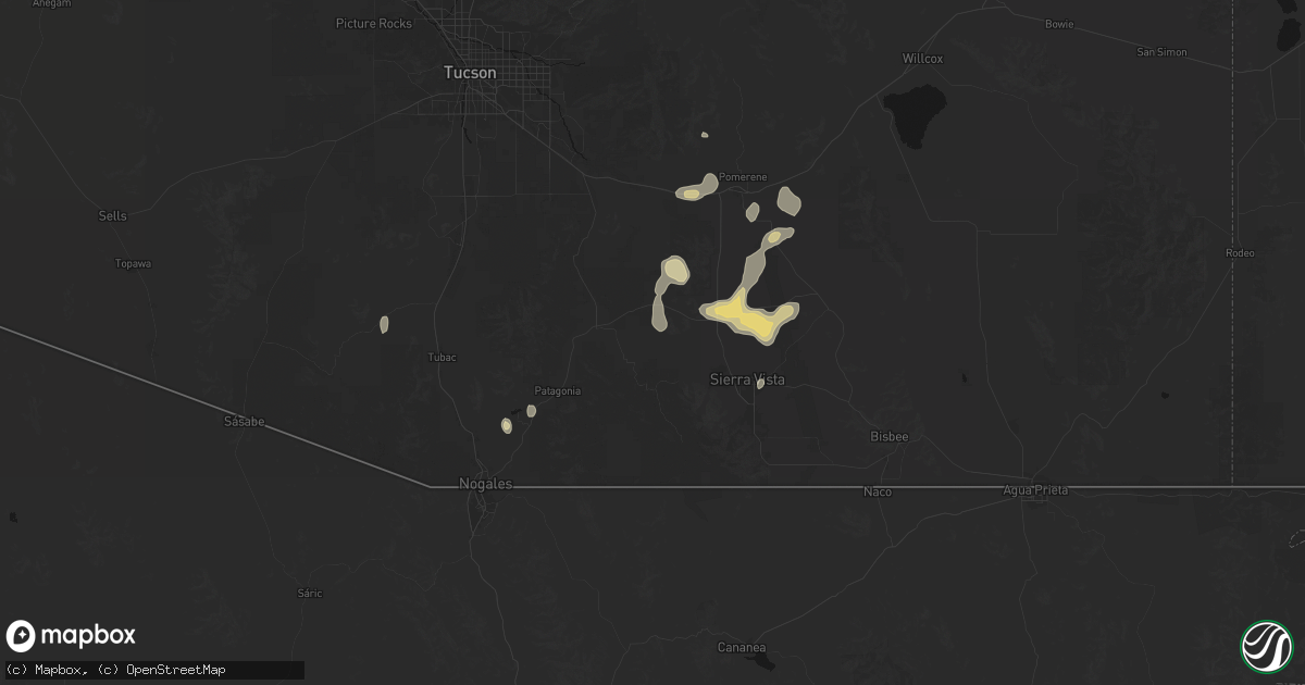 Hail map in Elgin, AZ on September 9, 2026
