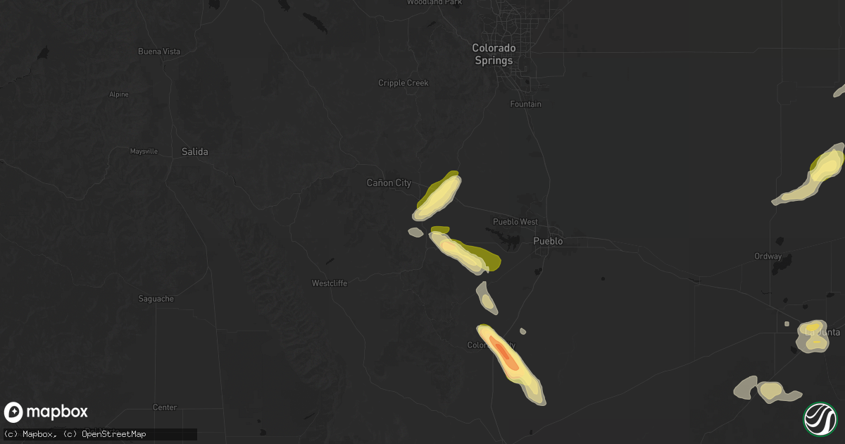 Hail map in Florence, CO on September 9, 2026