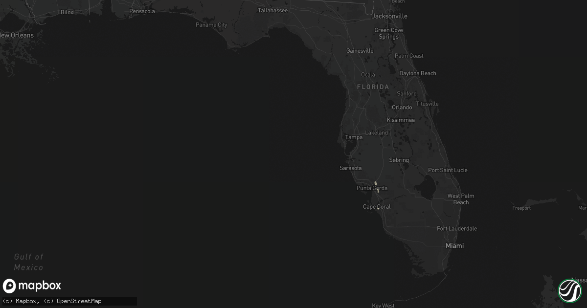 Hail map in Florida on September 9, 2026