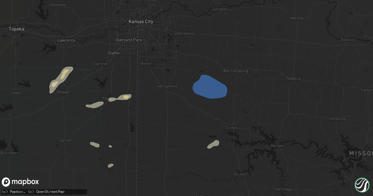 Hail map in Garden City, MO on September 9, 2026