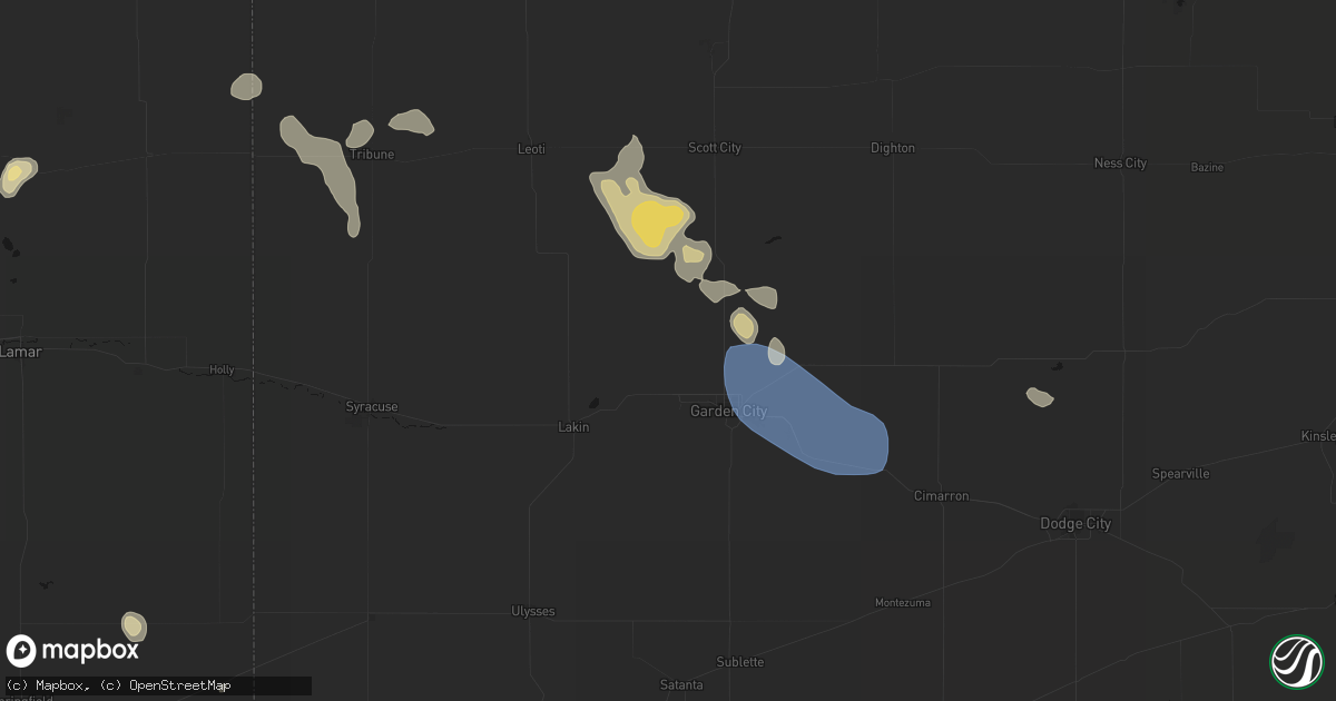 Hail map in Holcomb, KS on September 9, 2026