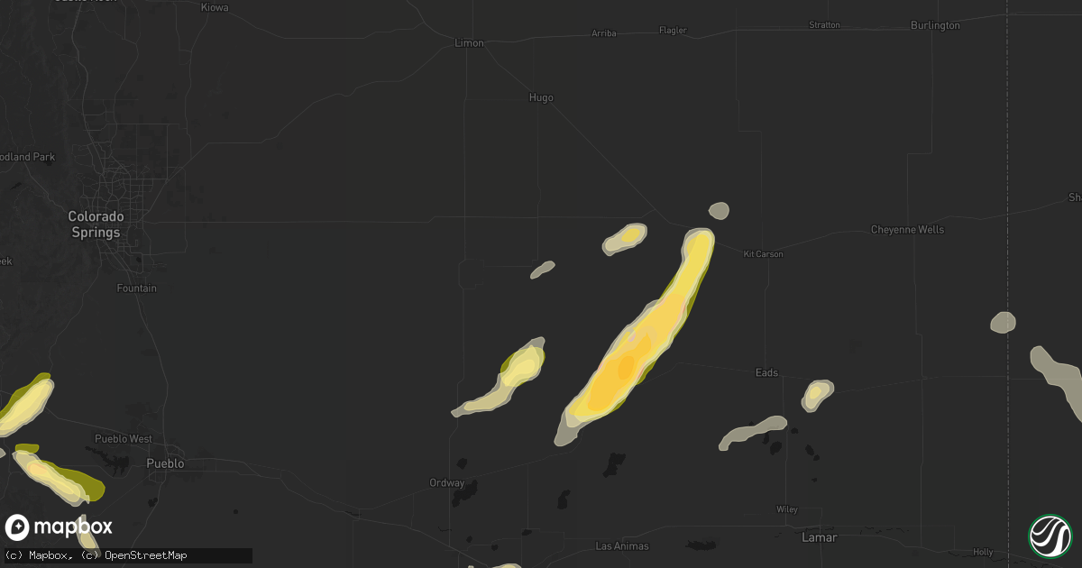 Hail map in Karval, CO on September 9, 2026