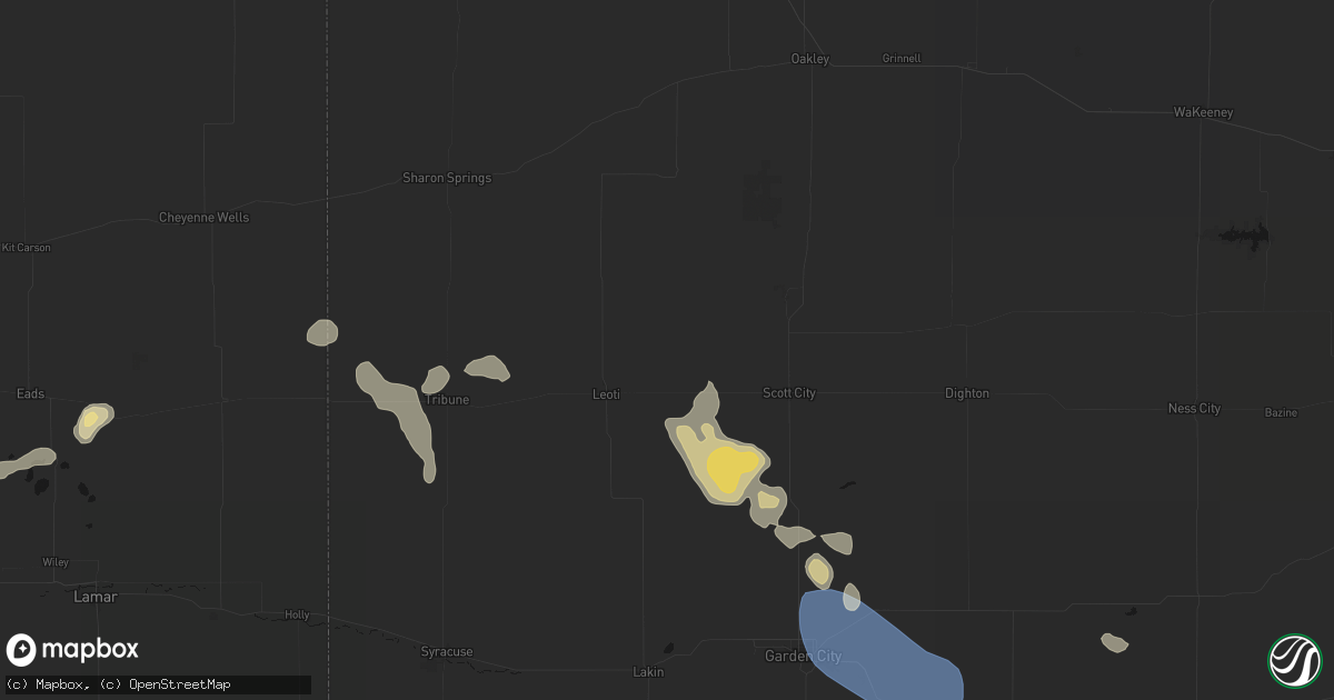 Hail map in Marienthal, KS on September 9, 2026