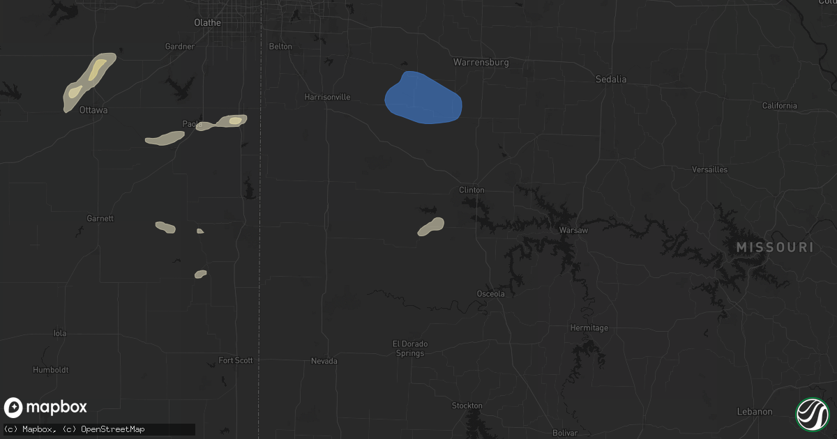 Hail map in Montrose, MO on September 9, 2026