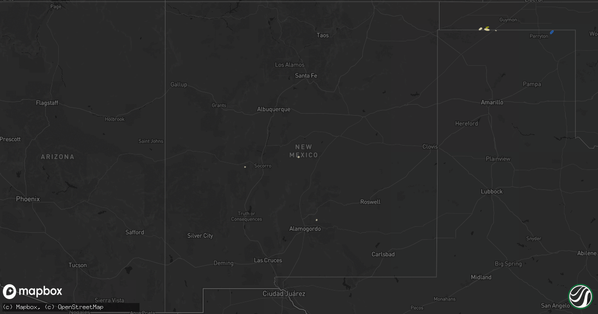 Hail map in New Mexico on September 9, 2026