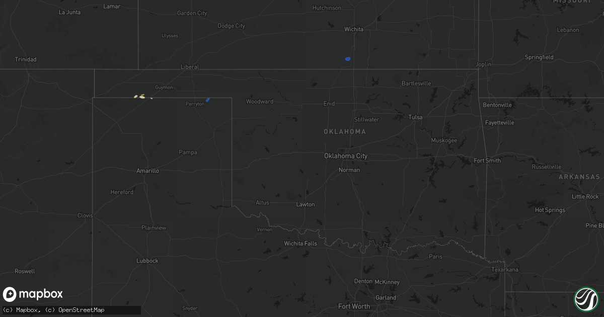 Hail map in Oklahoma on September 9, 2026