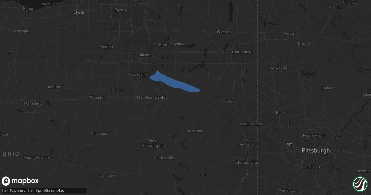 Hail map in Paris, OH on September 9, 2026