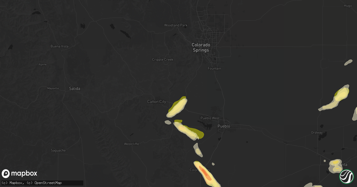 Hail map in Penrose, CO on September 9, 2026