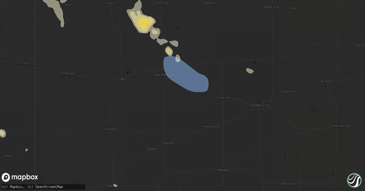 Hail map in Pierceville, KS on September 9, 2026