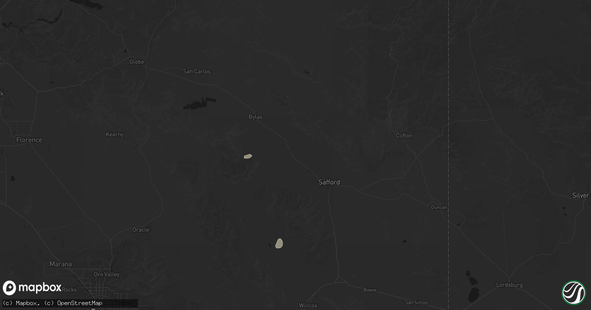Hail map in Pima, AZ on September 9, 2026