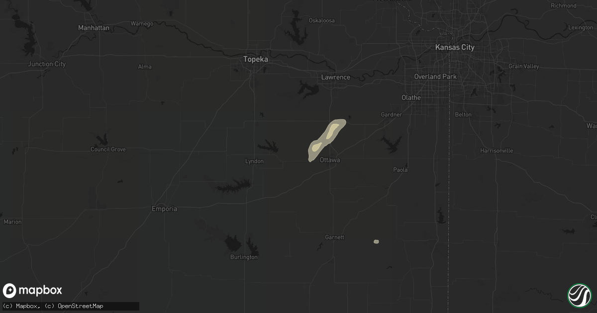 Hail map in Pomona, KS on September 9, 2026