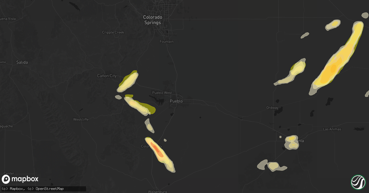 Hail map in Pueblo, CO on September 9, 2026