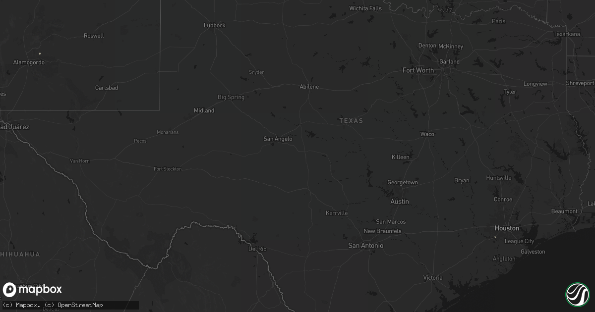Hail map in Texas on September 9, 2026