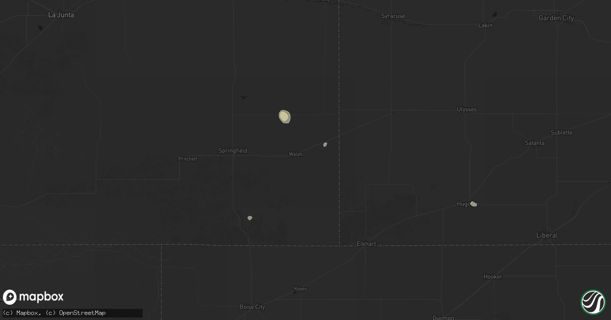 Hail map in Walsh, CO on September 9, 2026