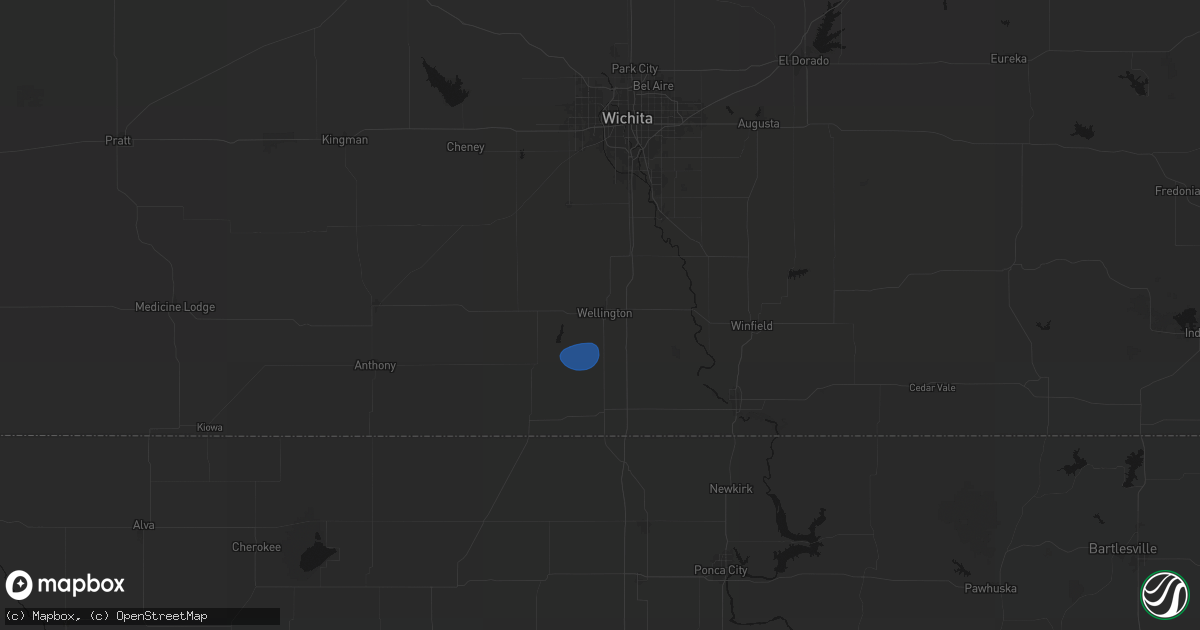 Hail map in Wellington, KS on September 9, 2026