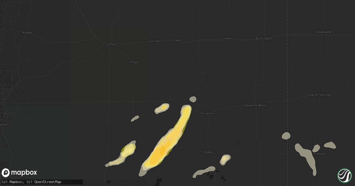 Hail map in Wild Horse, CO on September 9, 2026