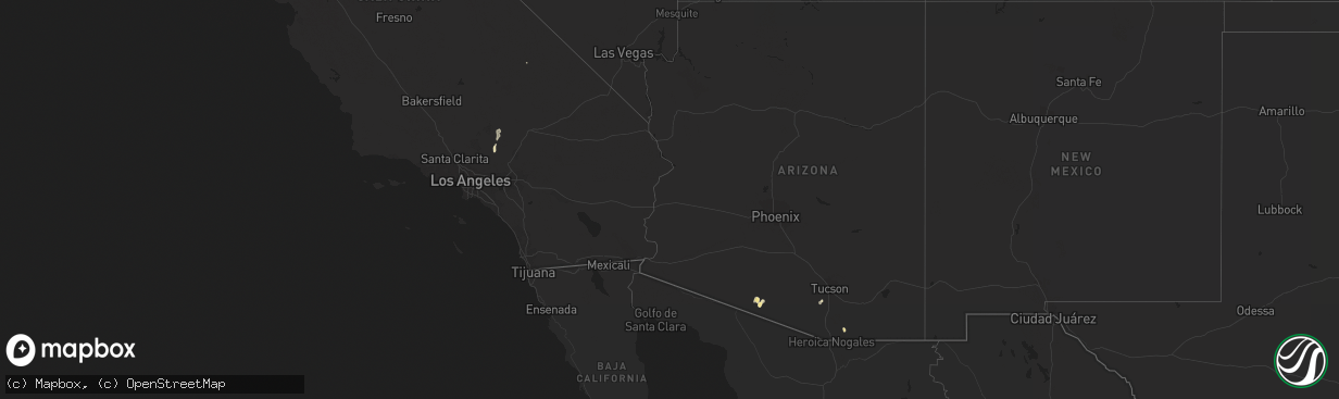 Hail map in Arizona on September 10, 2012