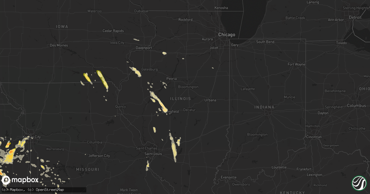 Hail map in Illinois on September 10, 2015