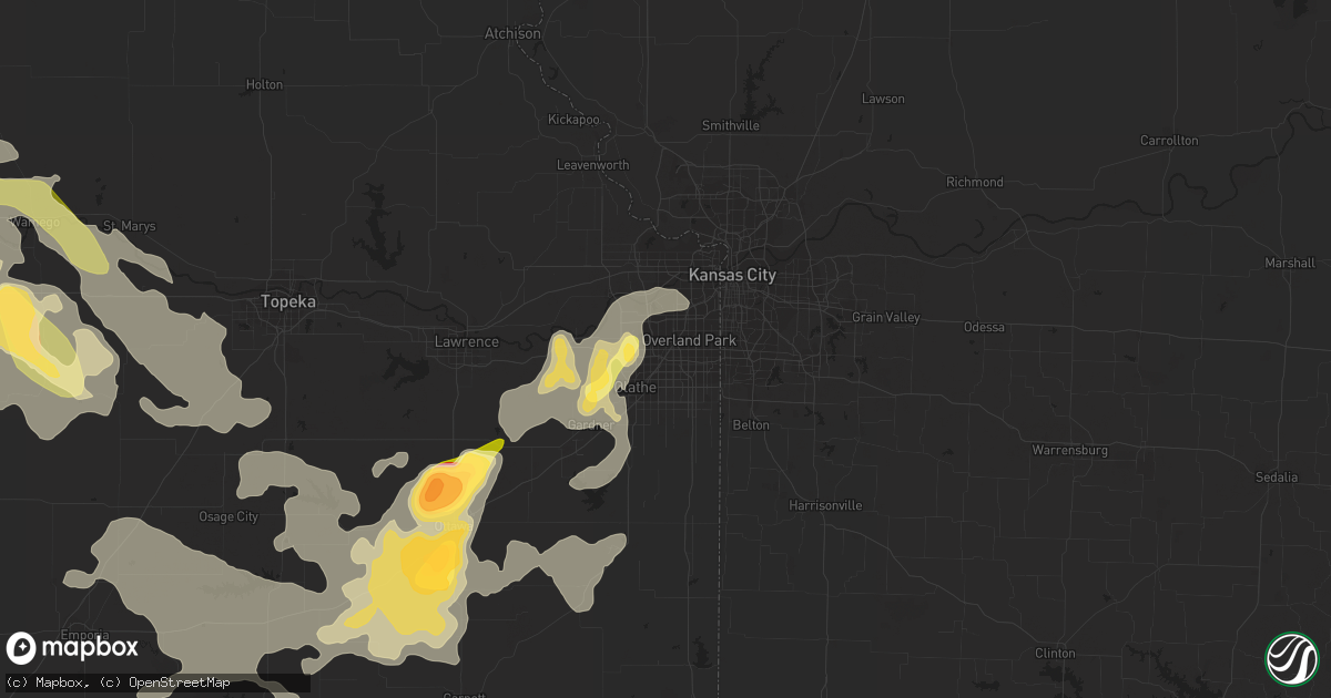 Hail map in Lenexa, KS on September 10, 2015