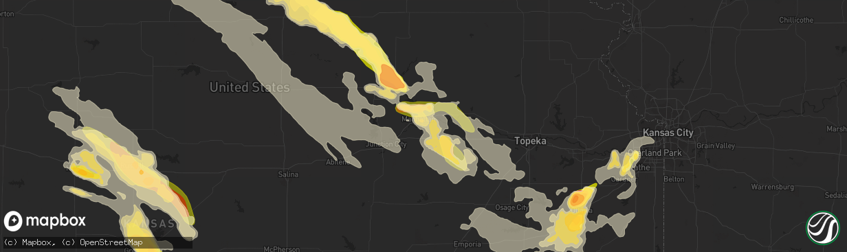 Hail map in Manhattan, KS on September 10, 2015