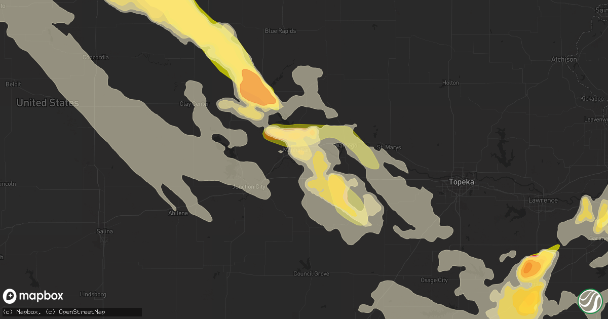 Hail map in Manhattan, KS on September 10, 2015