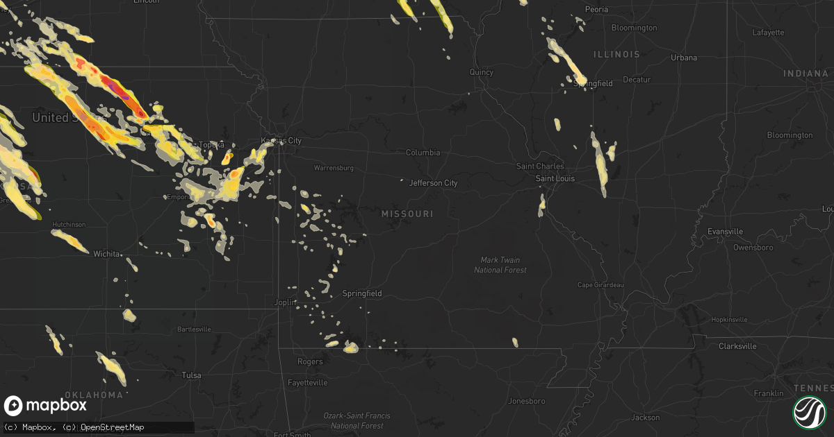 Hail map in Missouri on September 10, 2015